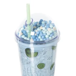 Xenos Funny beker kiwi - blauw - 450 ml- Kinderservies|Kerstcadeaus