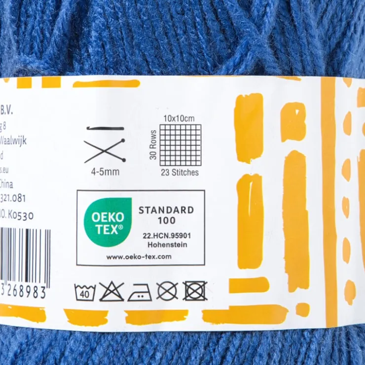 Xenos Garen acryl - blauw - 100 gram - 240 meter- Garen