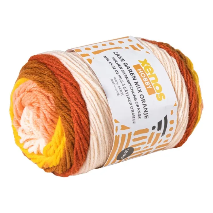 Xenos Garen cakemix - oranje - 100 gram - 160 meter- Garen