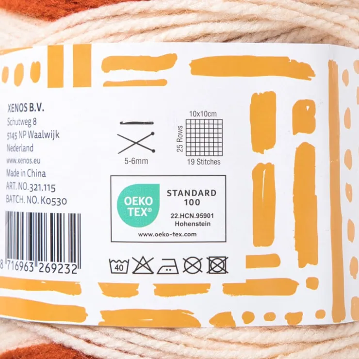 Xenos Garen cakemix - oranje - 100 gram - 160 meter- Garen