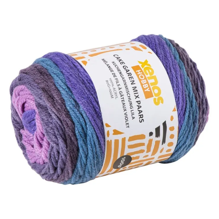 Xenos Garen cakemix - paars - 100 gram - 160 meter- Garen