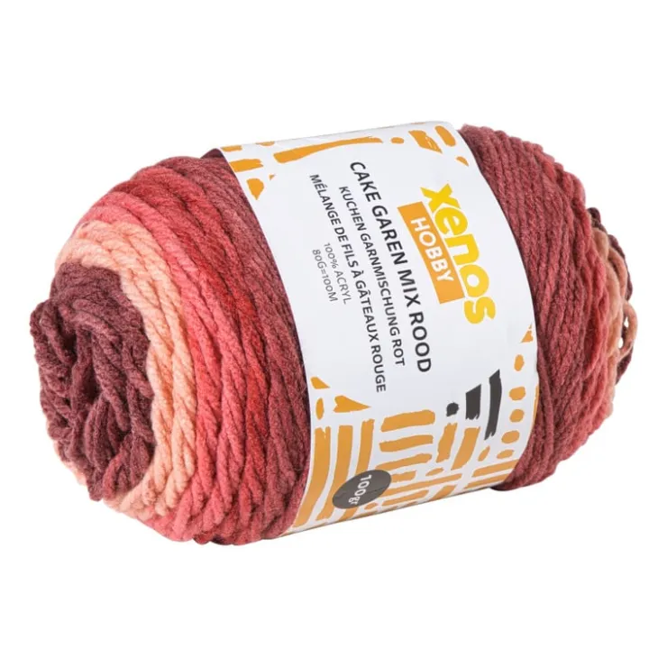 Xenos Garen cakemix - rood - 100 gram - 160 meter- Garen
