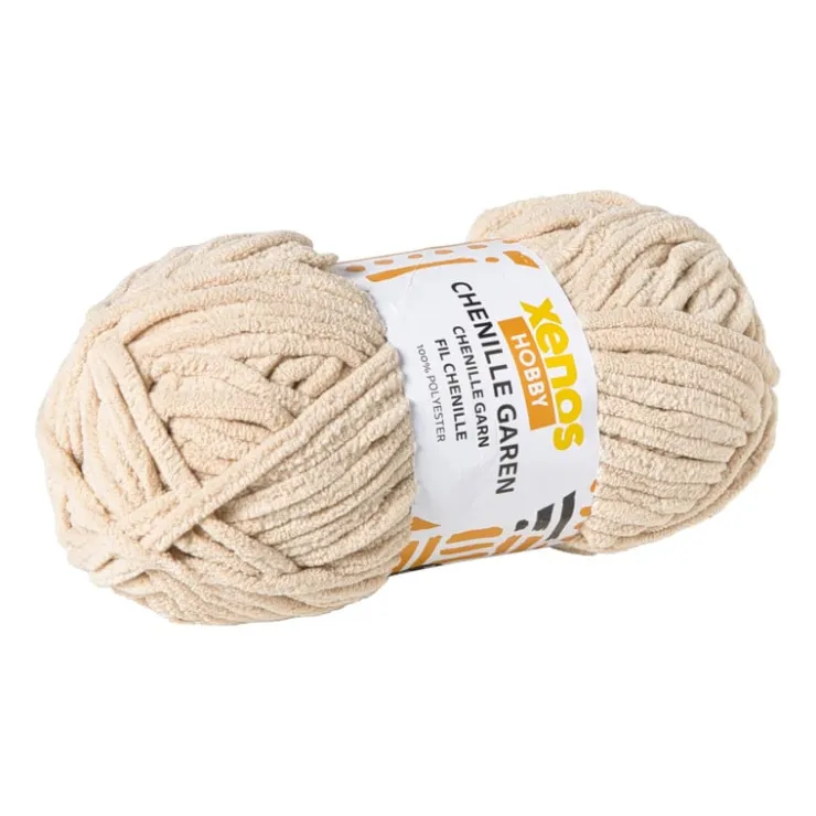 Xenos Garen chenille - beige - 100 gram - 60 meter- Garen