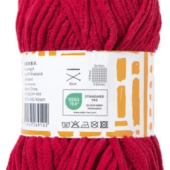 Xenos Garen chenille - rood - 100 gram - 60 meter- Garen