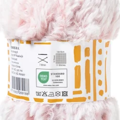 Xenos Garen fluffy - beige/roze - 100 gram - 60 meter- Garen