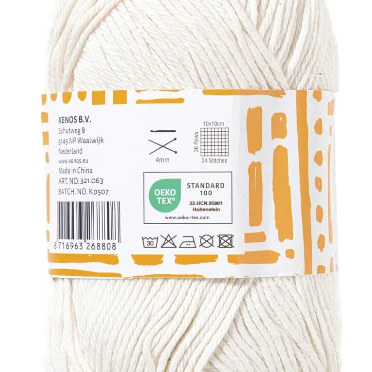 Xenos Garen katoen - beige - 50 gram - 125 meter- Garen