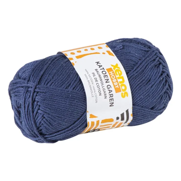 Xenos Garen katoen - donkerblauw - 50 gram - 125 meter- Garen