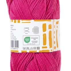 Xenos Garen katoen - fuchsia - 50 gram - 125 meter- Garen