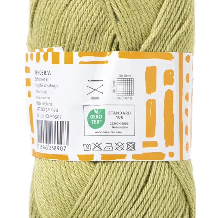 Xenos Garen katoen - lichtgroen - 50 gram - 125 meter- Garen