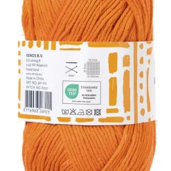 Xenos Garen katoen - oranje - 50 gram - 125 meter- Garen