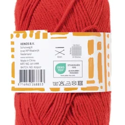 Xenos Garen katoen - rood - 50 gram -125 meter- Garen