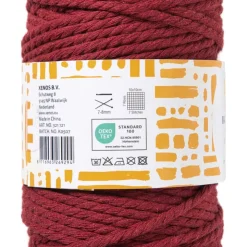 Xenos Garen macramé - bordeauxrood - 500 gram - 100 meter- Garen
