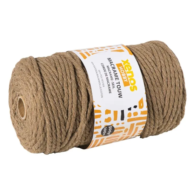 Xenos Garen macramé - bruin - 500 gram - 100 meter- Garen