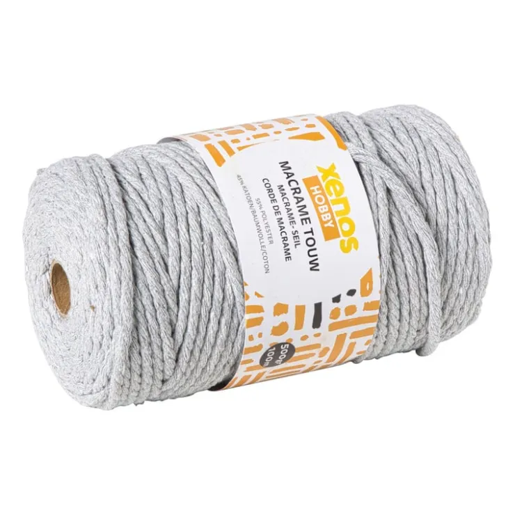 Xenos Garen macramé - grijs - 500 gram - 100 meter- Garen