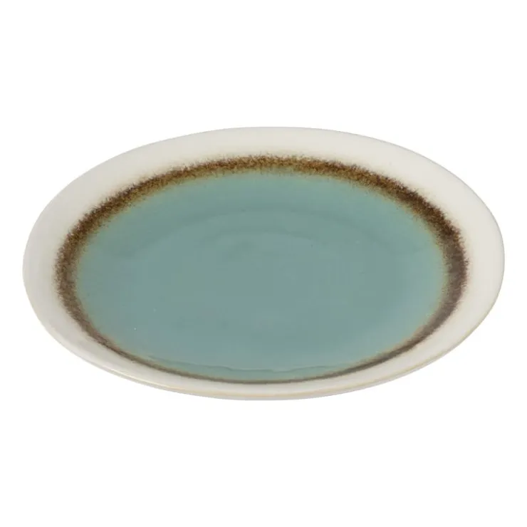 Xenos Gebaksbordje Roots - turquoise - ø18x2.2 cm- Borden