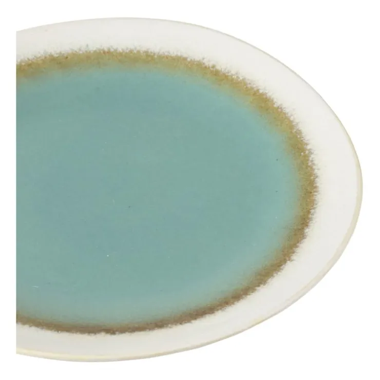 Xenos Gebaksbordje Roots - turquoise - ø18x2.2 cm- Borden