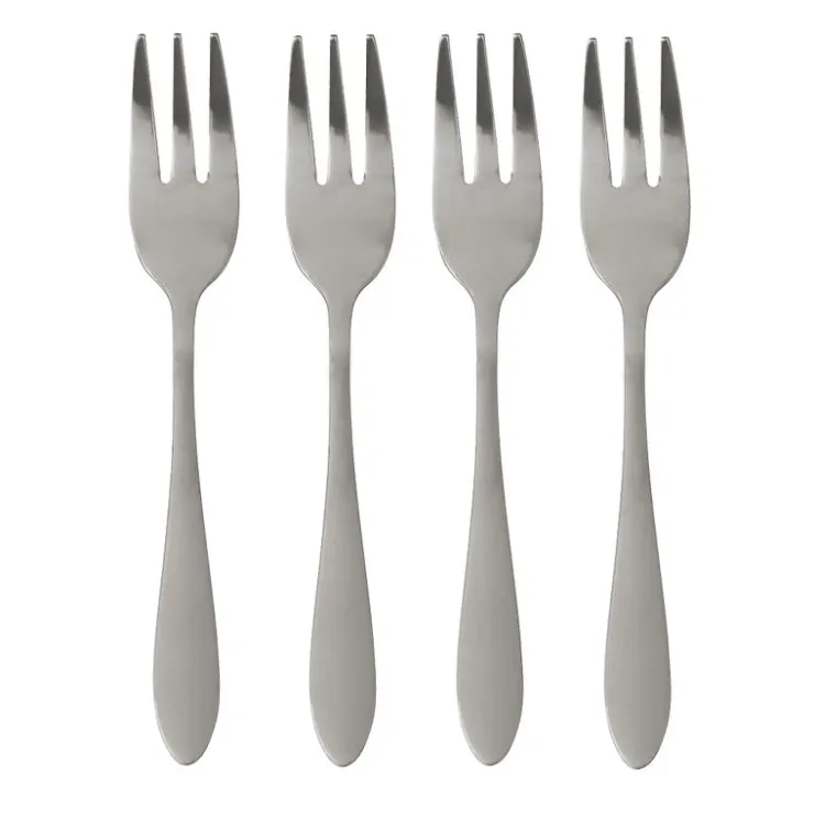 Xenos Gebaksvorkjes zilver - set van 4- Vorken