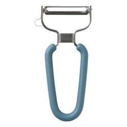 Xenos Gekartelde Y-dunschiller - blauw - 13x6.3 cm- Keukengerei