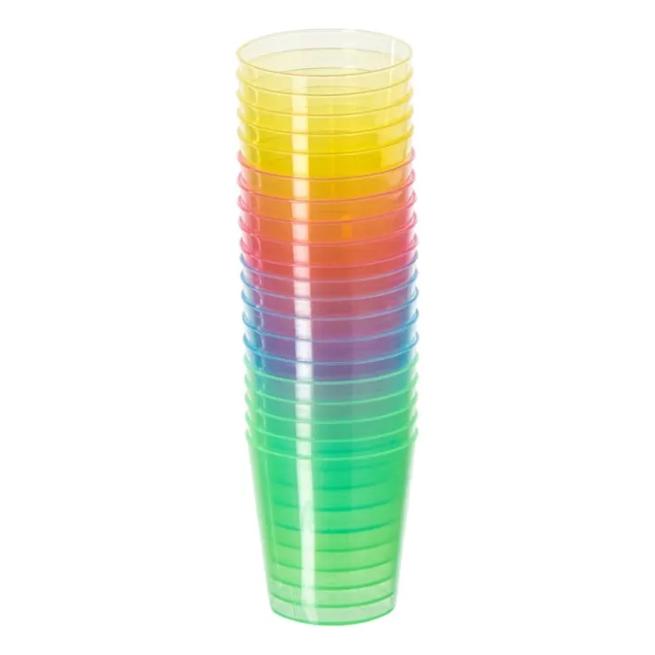 Xenos Gekleurde shotglaasjes - multikleur - set van 20- Wegwerpservies