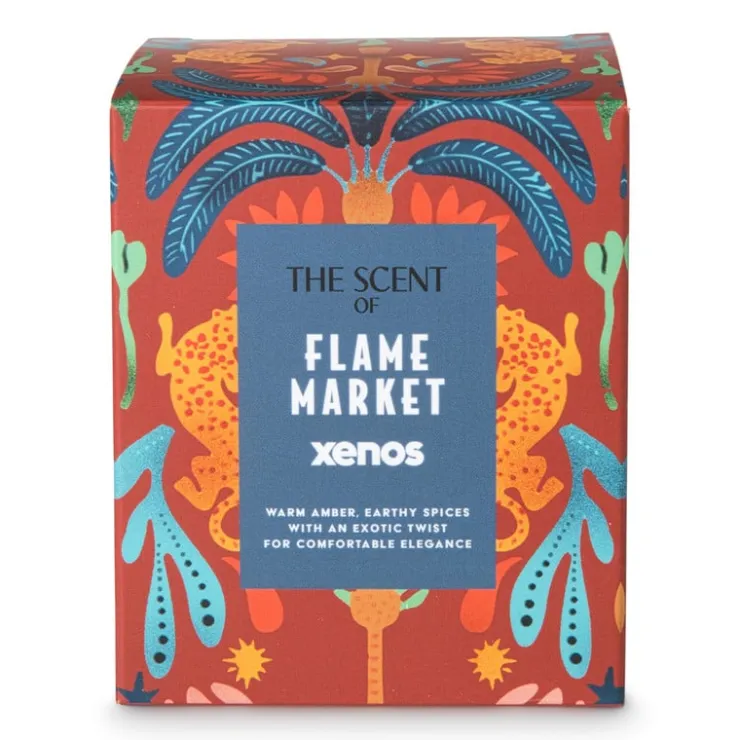 Xenos Geurkaars Flame Market - ø9.5x7.9 cm- Geurstokjes|Geurkaarsen