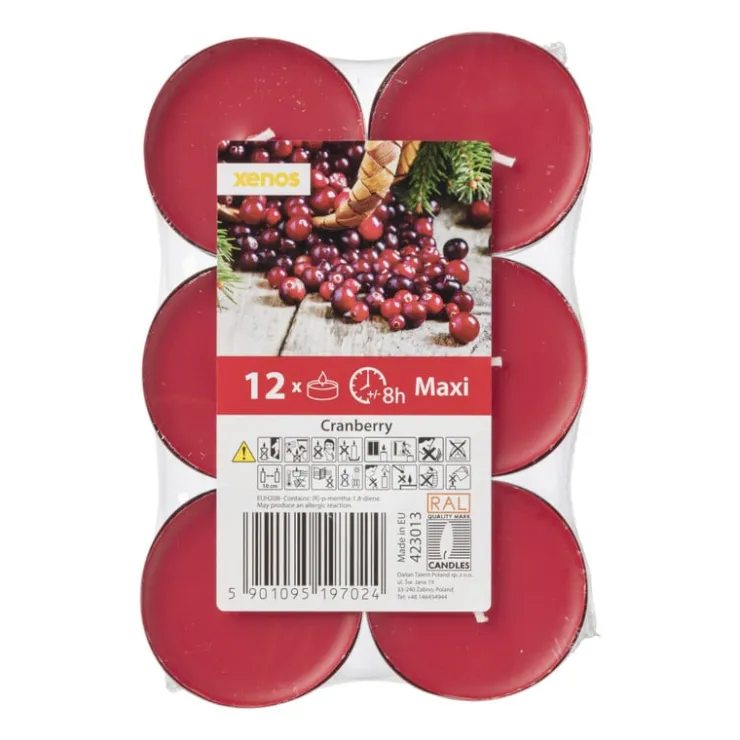 Coolmax Geurwaxinelichten - cranberry - set van 12- Geurkaarsen|Geurkaarsen