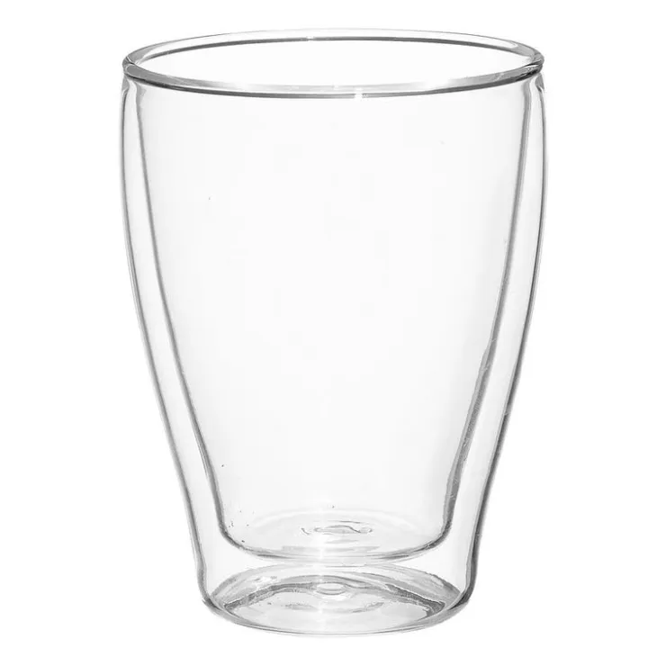 Xenos Glas dubbelwandig taps - groot - 350 ml- Koffieglazen|Theeglazen