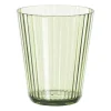 Xenos Glas streep - groen - 300 ml- Waterglazen