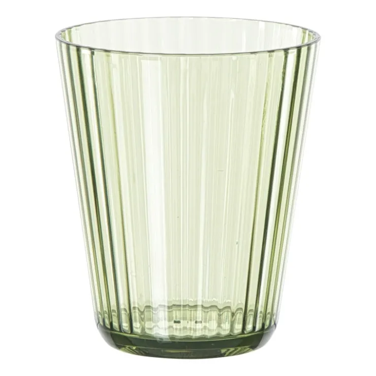 Xenos Glas streep - groen - 300 ml- Waterglazen