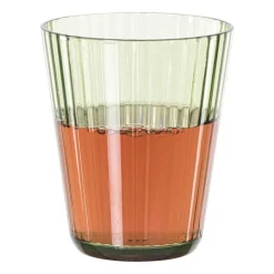 Xenos Glas streep - groen - 300 ml- Waterglazen