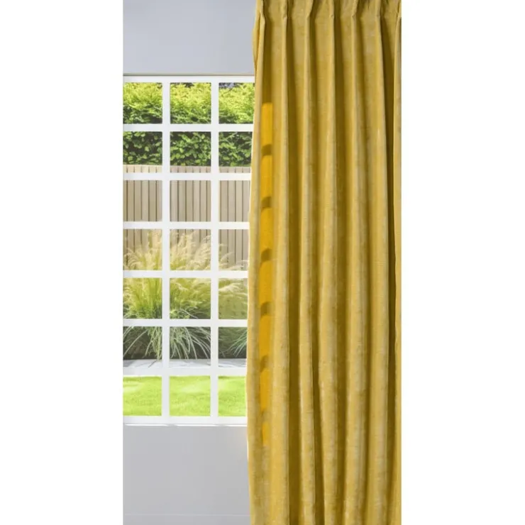Xenos Gordijn chenille - geel - 140x250 cm- Rolgordijnen