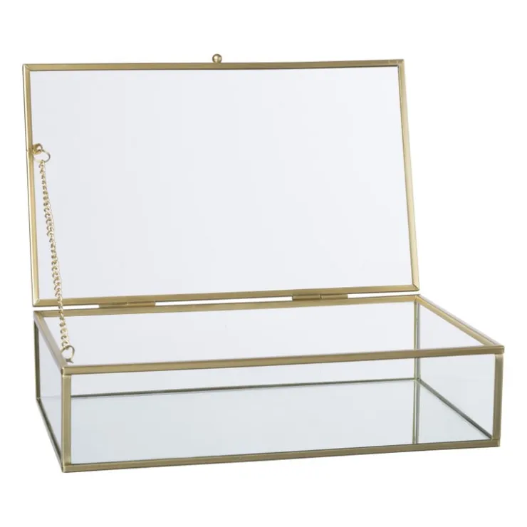 Xenos Gouden box - rechthoekig - 23x14x5,5 cm- Kerstcadeaus