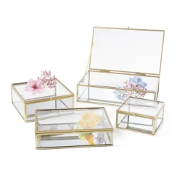 Xenos Gouden box - rechthoekig - 23x14x5,5 cm- Kerstcadeaus