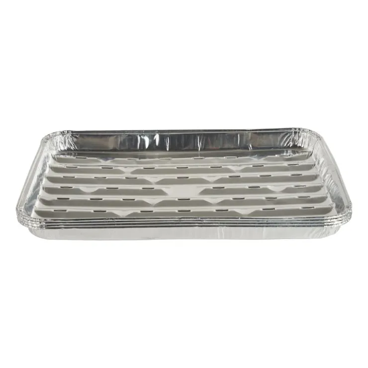 Xenos Grillschalen zilver - set van 4 - 34x23x4 cm- Wegwerpservies|Barbecue
