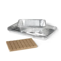 Xenos Grillschalen zilver - set van 4 - 34x23x4 cm- Wegwerpservies|Barbecue