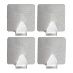 Xenos Haakjes vierkant - set van 4- Badkamer Accessoires|Keukengerei