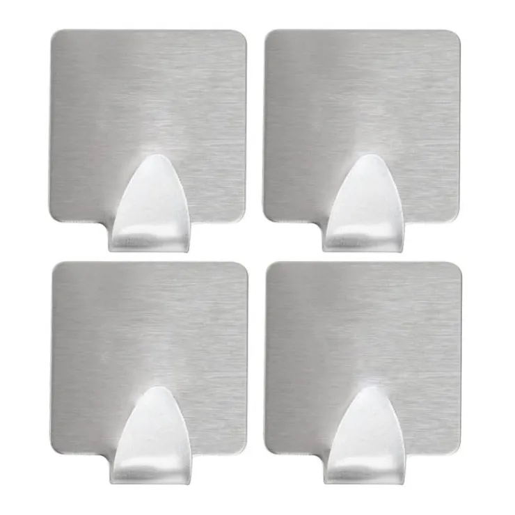 Xenos Haakjes vierkant - set van 4- Badkamer Accessoires|Keukengerei