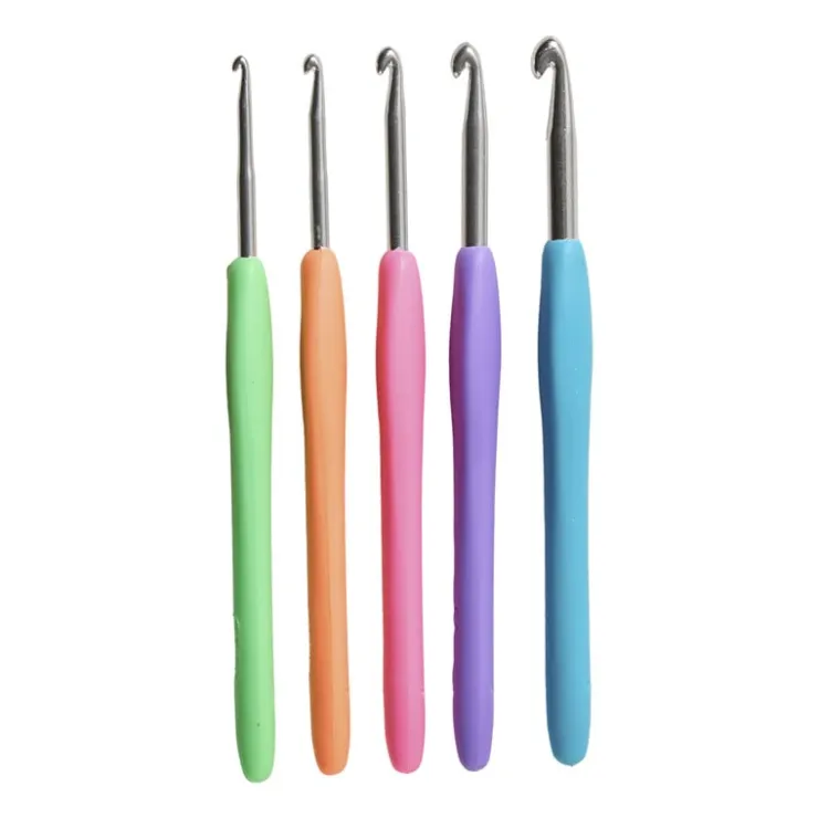 Xenos Haaknaalden - multikleur - set van 5- Haaknaalden