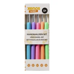 Xenos Haaknaalden - multikleur - set van 5- Haaknaalden