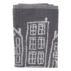 Xenos Handdoek antraciet huisjes - antraciet/wit - 50x50 cm- Thee- En Keukendoeken