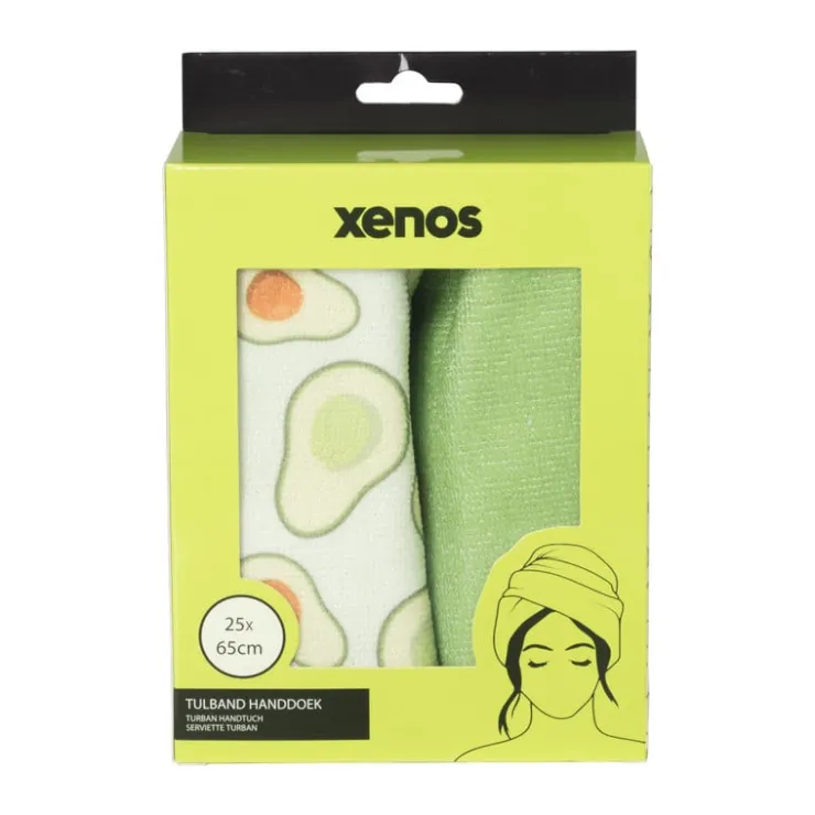 Xenos Handdoek tulband - avocado - set van 2- Reishanddoeken|Badkamer Accessoires