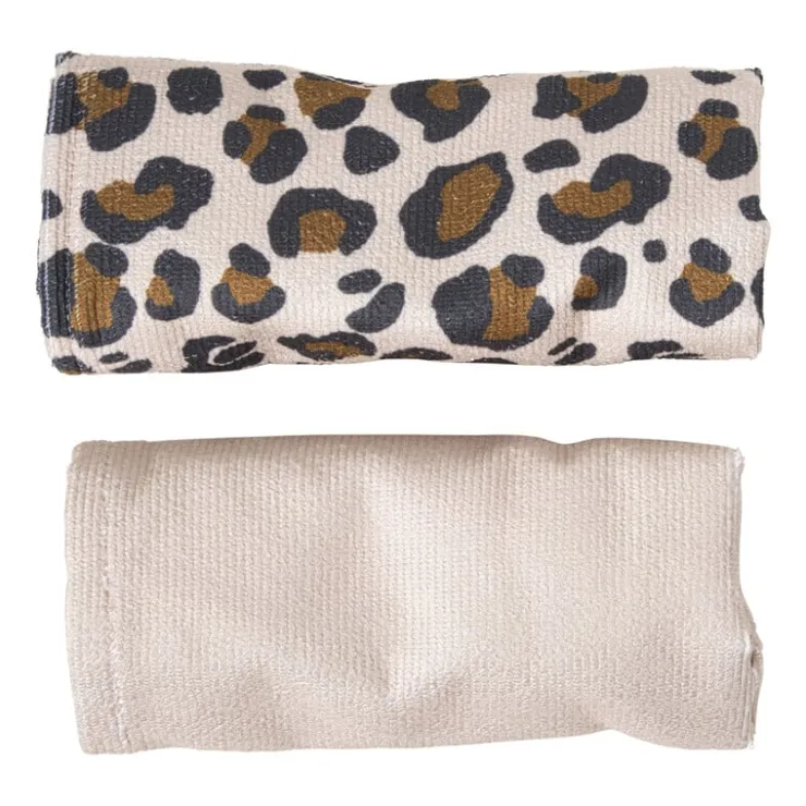 Xenos Handdoek tulband - panter - set van 2- Badkamer Accessoires|Kerstcadeaus