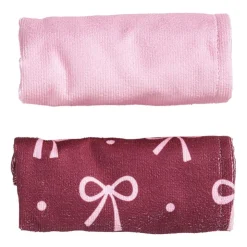 Xenos Handdoek tulband - strikjes - set van 2- Badkamer Accessoires|Kerstcadeaus