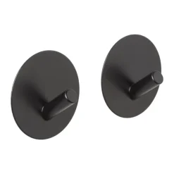 Xenos Handdoekhaken - zwart - set van 2- Badkamer Accessoires