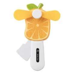 Xenos Handventilator sinaasappel - kunststof - 13.5x7 cm- Strandaccessoires|Ventilatoren