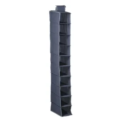 Xenos Hang organiser met 10 vakken - grijs - 154x34x6 cm- Opbergsystemen