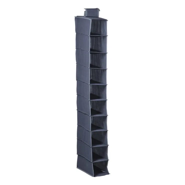 Xenos Hang organiser met 10 vakken - grijs - 154x34x6 cm- Opbergsystemen