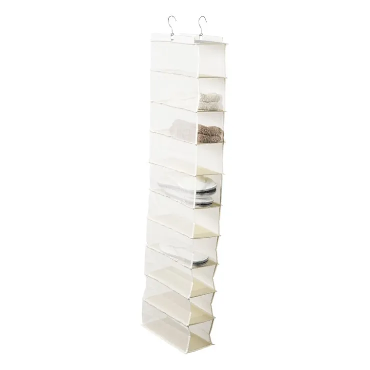 Xenos Hang organiser met 10 vakken - wit - 125x15x30 cm- Schoenenrek|Opbergsystemen