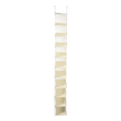 Xenos Hang organiser met 10 vakken - wit - 125x15x30 cm- Schoenenrek|Opbergsystemen