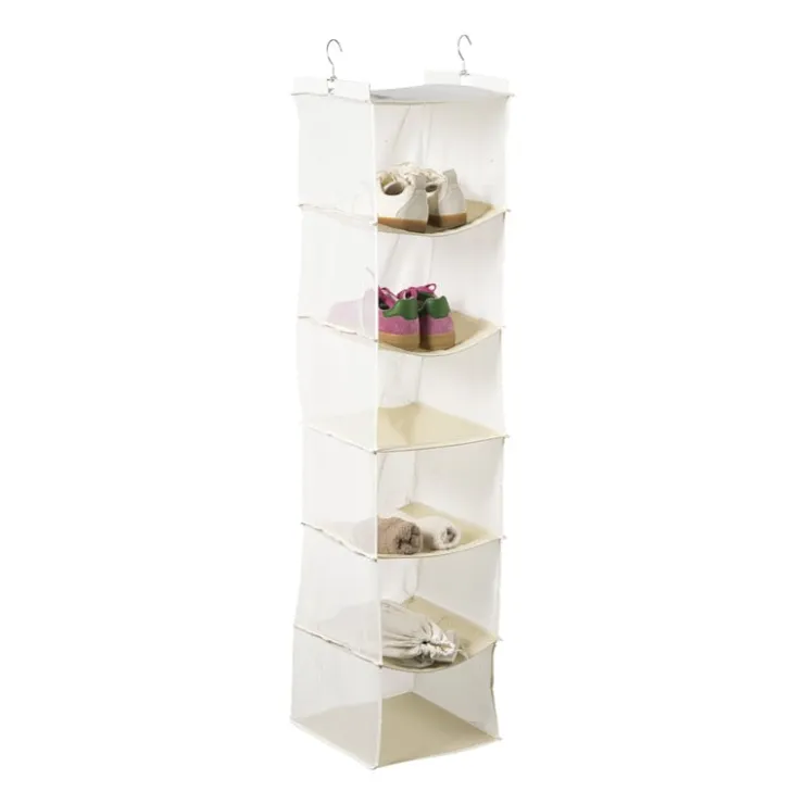 Xenos Hang organiser met 6 vakken - wit - 125x30x30 cm- Opbergsystemen|Schoenenrek