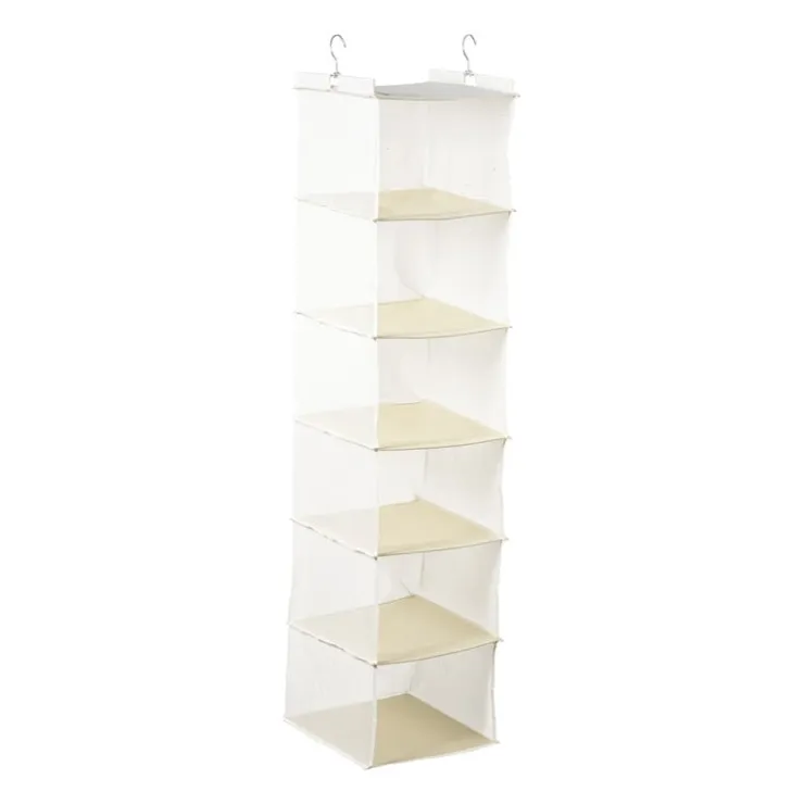 Xenos Hang organiser met 6 vakken - wit - 125x30x30 cm- Opbergsystemen|Schoenenrek